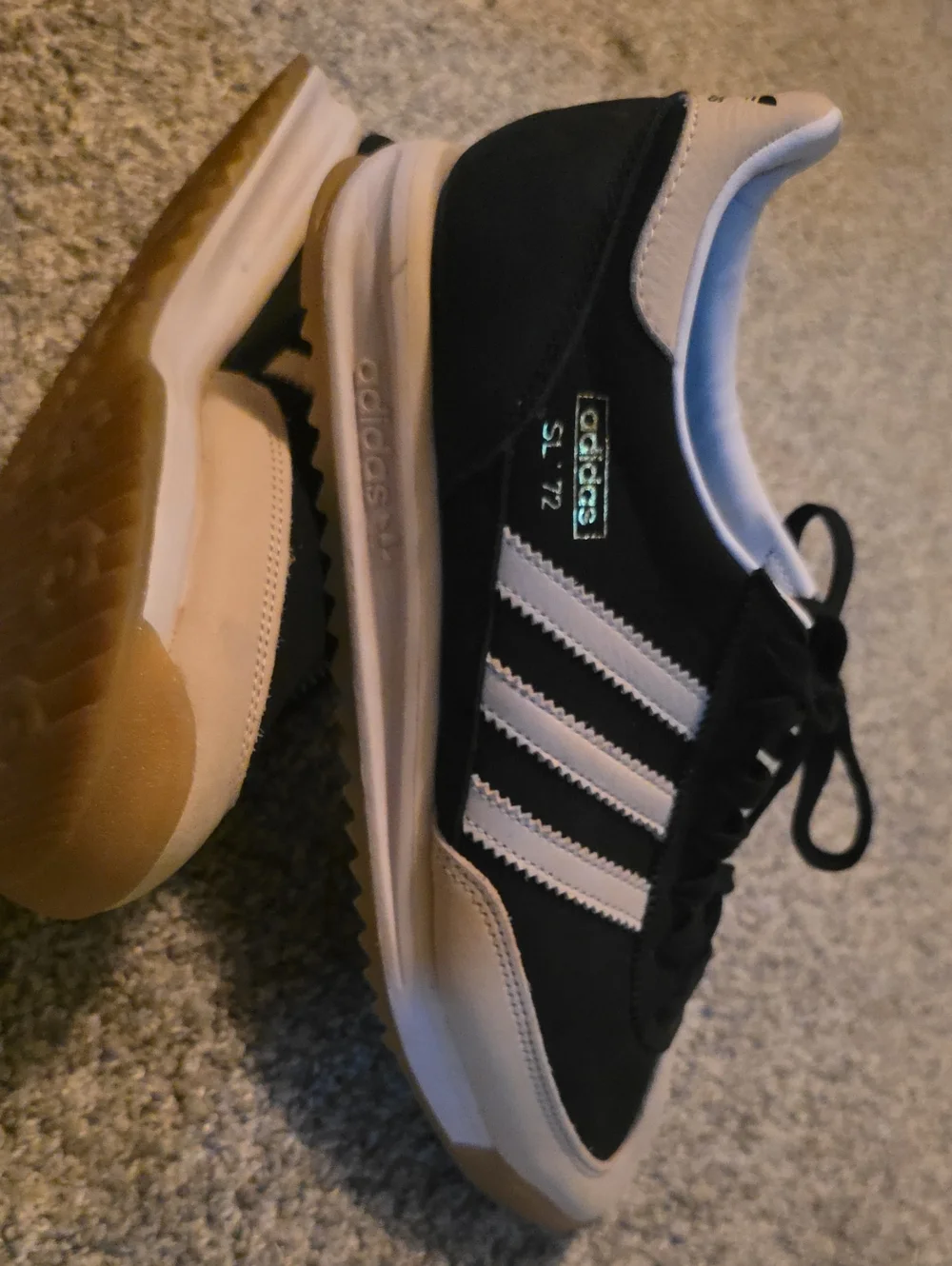adidas SL '72 Men's Black and Beige Retro Sneaker 10.5
